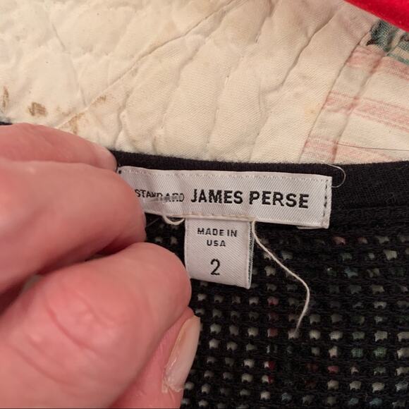 JAMES PERSE BLACK CROCHET CROCHETED MESH FISHNET DRESS M - Picture 4 of 4